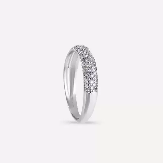 0.56 CT Diamond White Gold Half Eternity Ring - 4