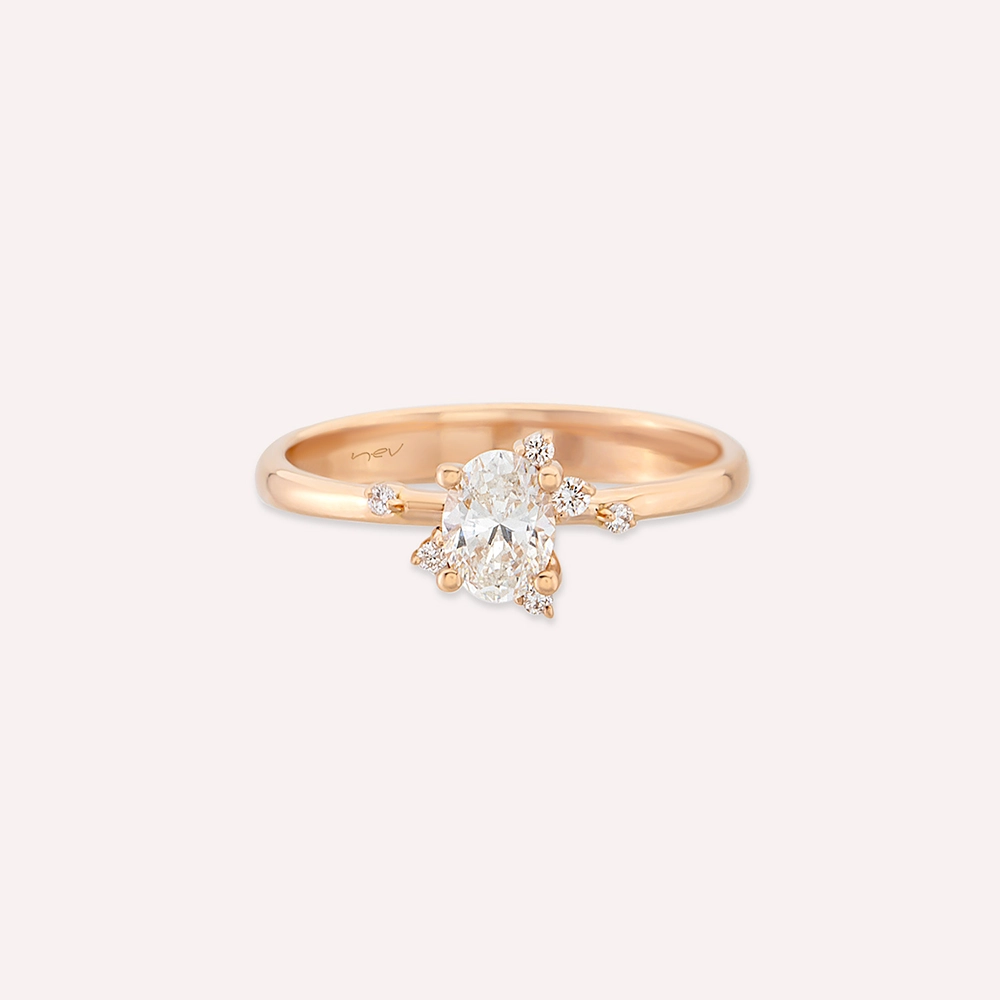 Chloe 0.57 CT Pırlanta Taşlı Rose Altın Yüzük - 4