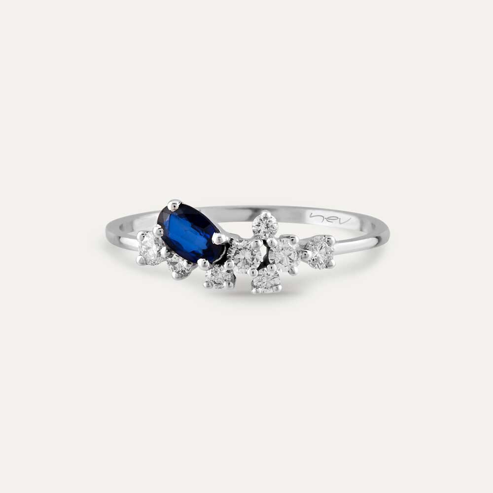 0.58 CT Sapphire and Diamond Ring