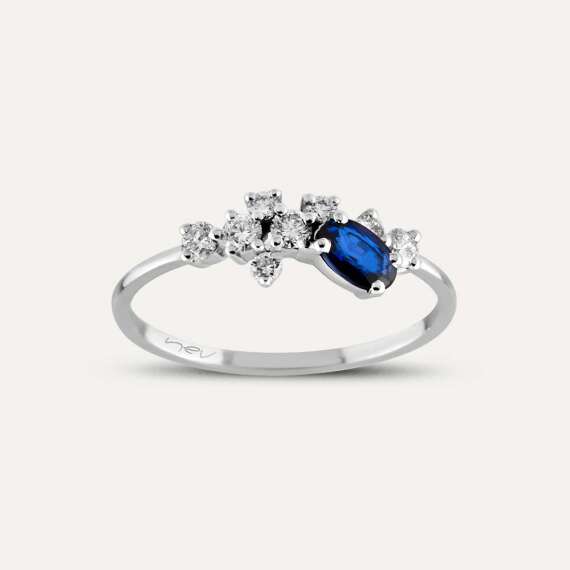 0.58 CT Sapphire and Diamond Ring - 1