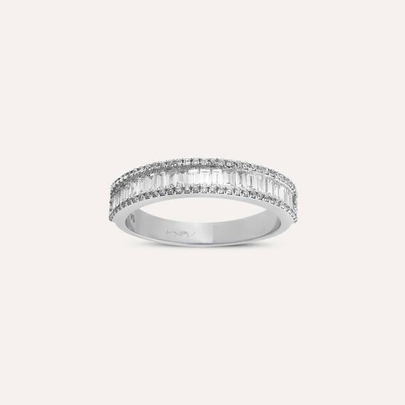 0.59 CT Baguette Cut Diamond Half Eternity Ring - 1