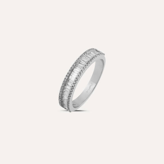 0.59 CT Baguette Cut Diamond Half Eternity Ring - 3