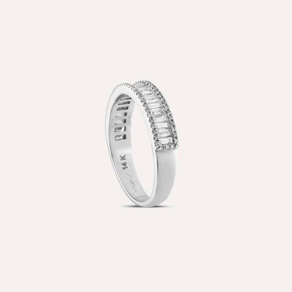 0.59 CT Baguette Cut Diamond Half Eternity Ring - 5