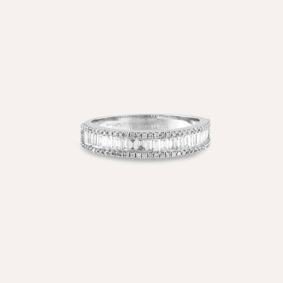 0.59 CT Baguette Cut Diamond Half Eternity Ring - 4
