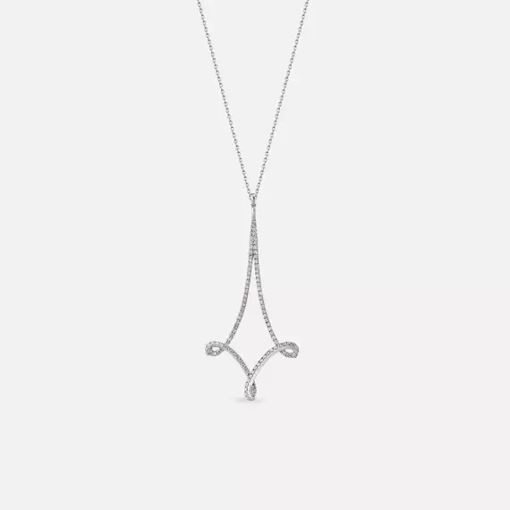 0.59 CT Diamond White Gold Necklace - 1