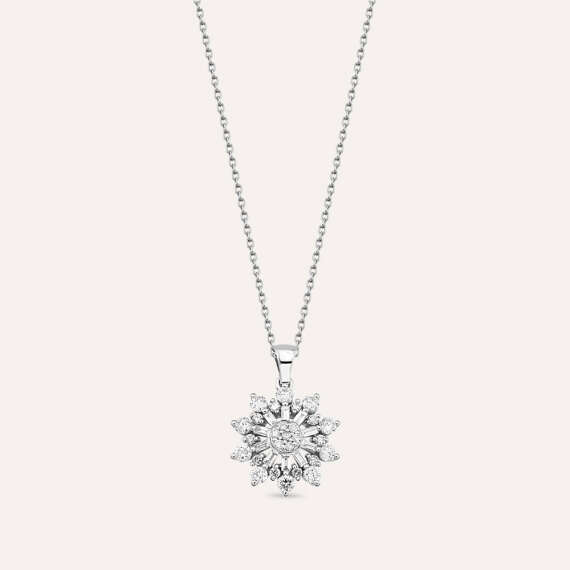 0.60 CT Baguette Cut Diamond White Gold Necklace - 1