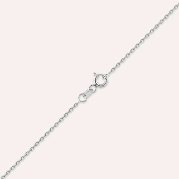 0.60 CT Baguette Cut Diamond White Gold Necklace - 5