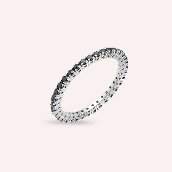 0.60 CT Black Diamond White Gold Eternity Ring - 4