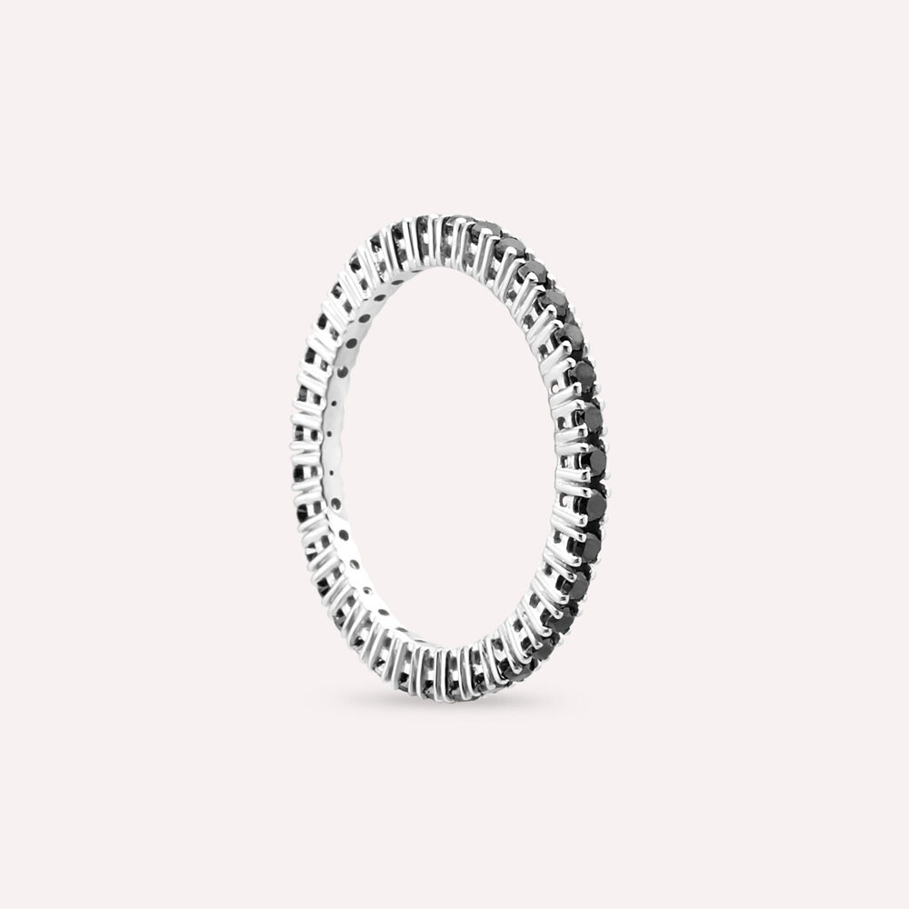 0.60 CT Black Diamond White Gold Eternity Ring