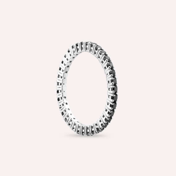 0.60 CT Black Diamond White Gold Eternity Ring - 6
