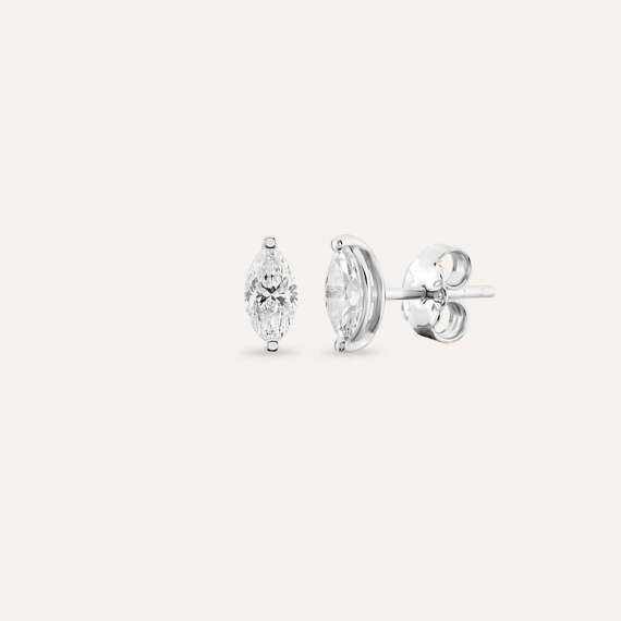 0.62 CT Marquise Cut Diamond White Gold Earring - 1