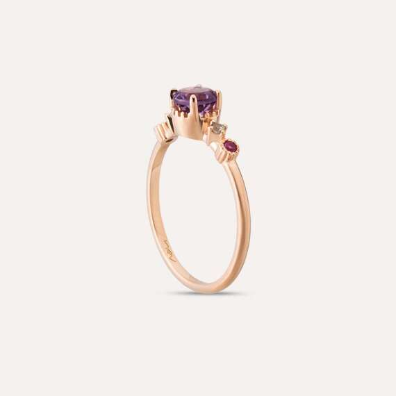 0.57 CT Amethyst, Aquamarine, Sapphire and Ruby Ring - 5