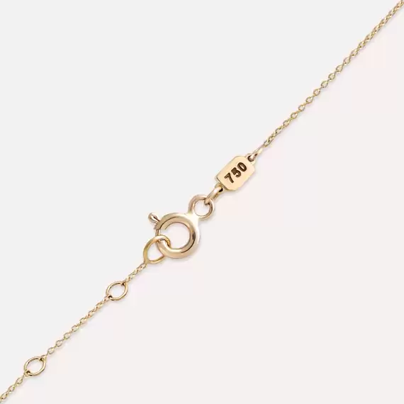 0.65 CT Marquise and Pear Cut Diamond Rose Gold K Letter Necklace - 4
