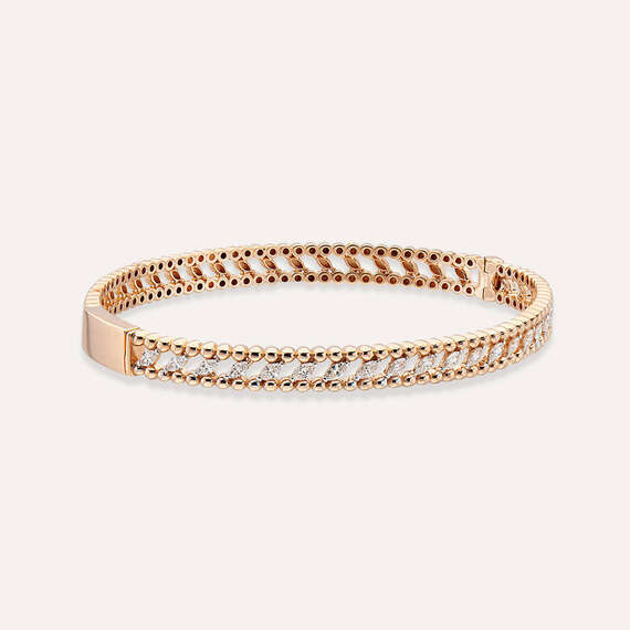 0.65 CT Marquise Cut Diamond Rose Gold Bracelet - 4