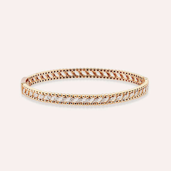 0.65 CT Marquise Cut Diamond Rose Gold Bracelet - 2