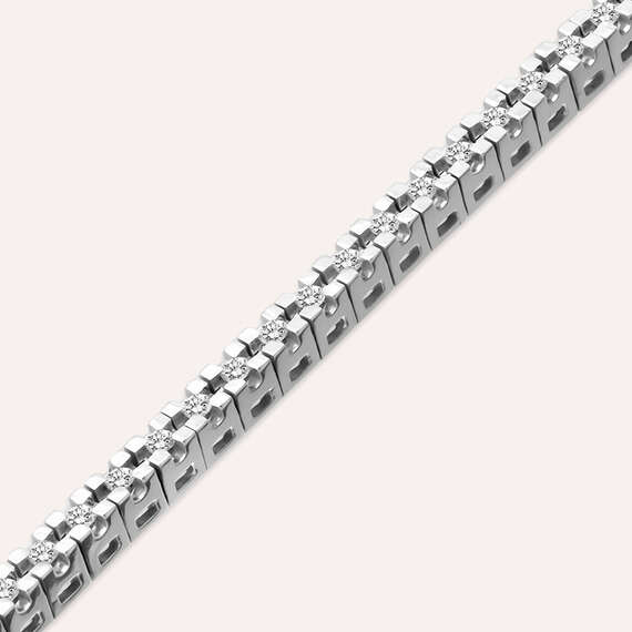 0.66 CT Pırlanta Taşlı Beyaz Altın Suyolu Bileklik - 3