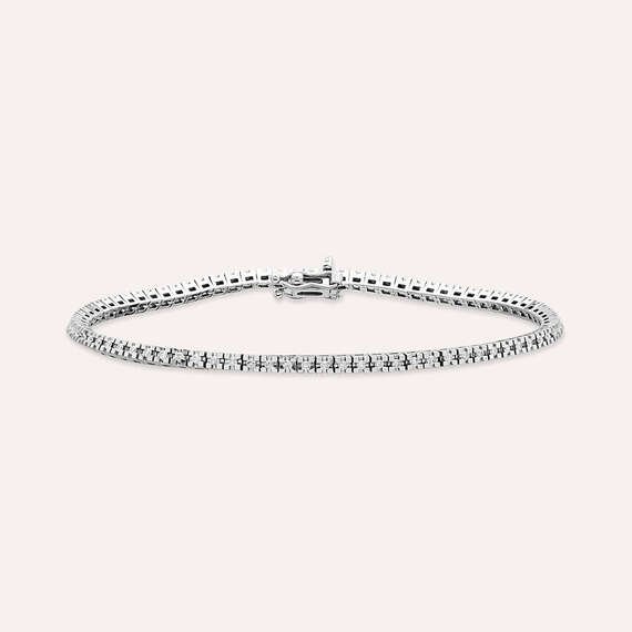 0.66 CT Pırlanta Taşlı Beyaz Altın Suyolu Bileklik - 1