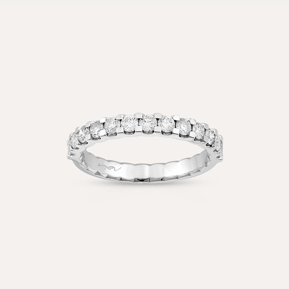 0.67 CT Diamond White Gold Half Eternity Ring - 1