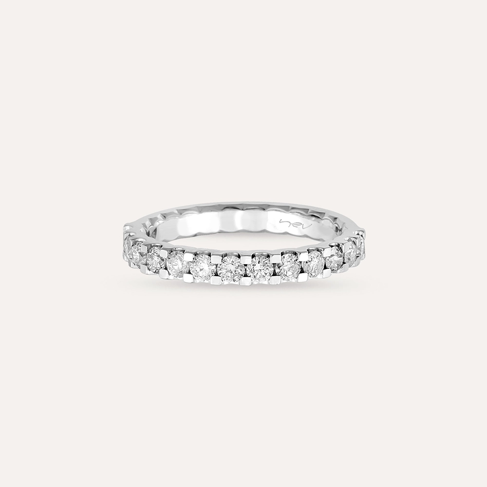 0.67 CT Diamond White Gold Half Eternity Ring - 3