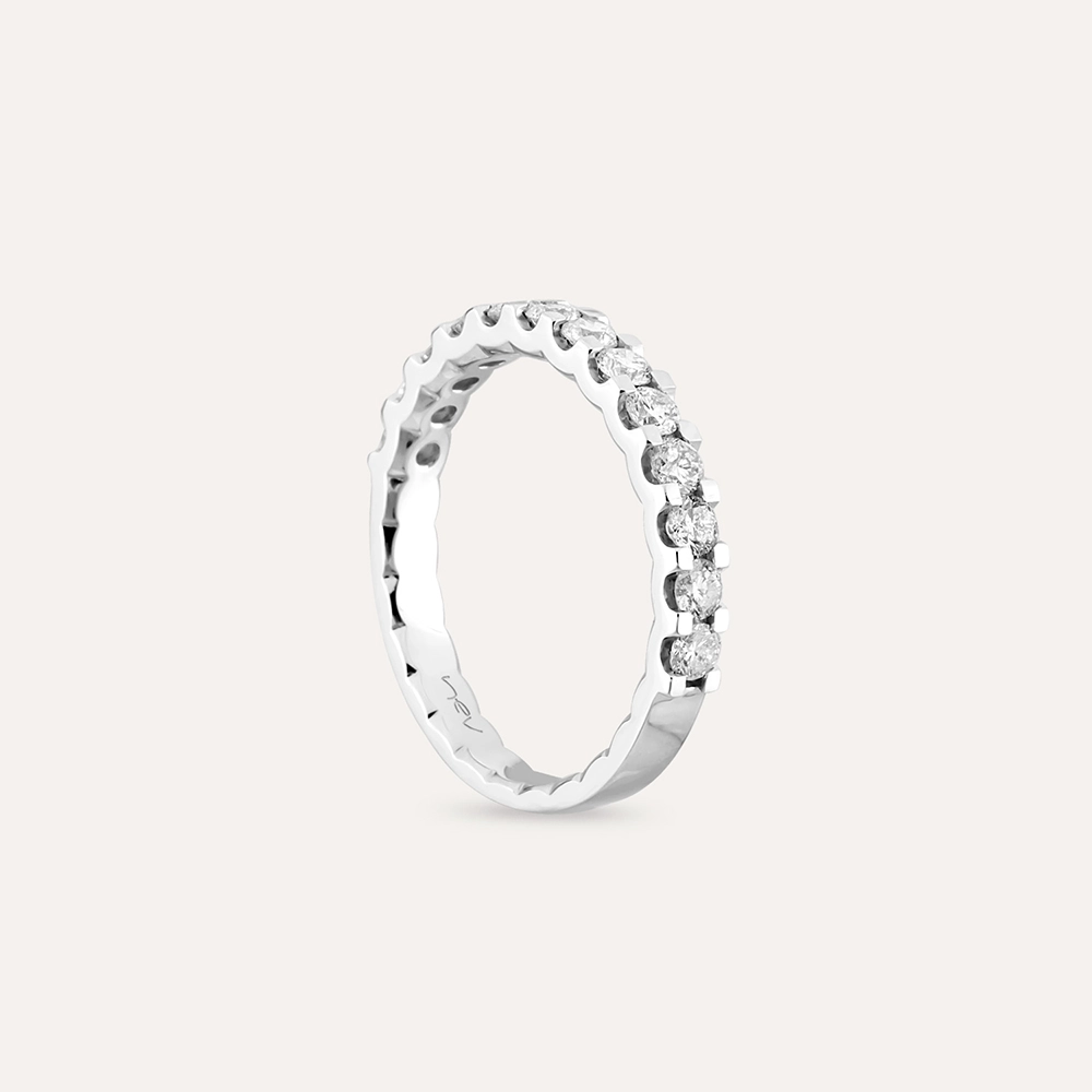 0.67 CT Diamond White Gold Half Eternity Ring - 4