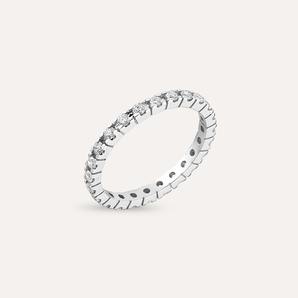 0.68 CT Diamond White Gold Eternity Ring - 2