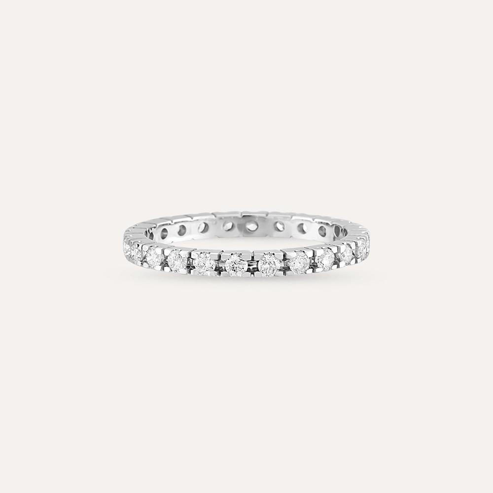 0.68 CT Diamond White Gold Eternity Ring - 3