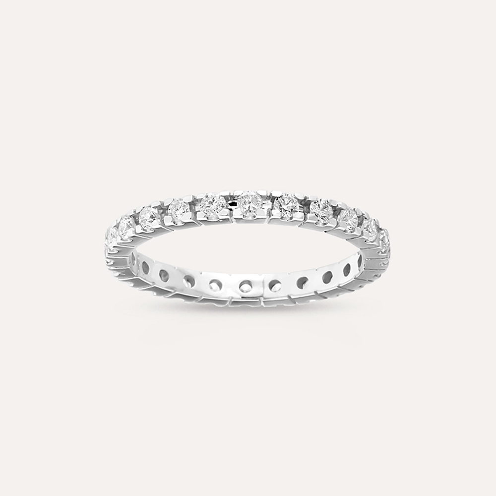 0.68 CT Diamond White Gold Eternity Ring - 1