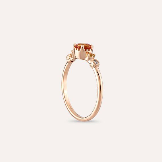 0.68 CT Multicolor Sapphire and Diamond Rose Gold Ring - 6