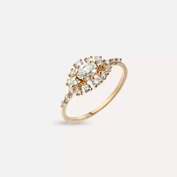 0.68 CT Oval Cut Diamond Rose Gold Ring - 3