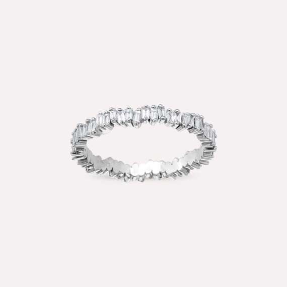 0.69 CT Baguette Cut Diamond White Gold Eternity Ring - 1