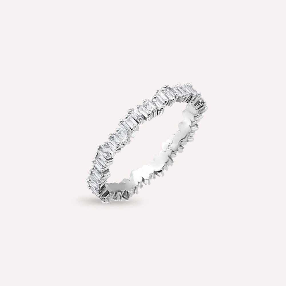 0.69 CT Baguette Cut Diamond White Gold Eternity Ring