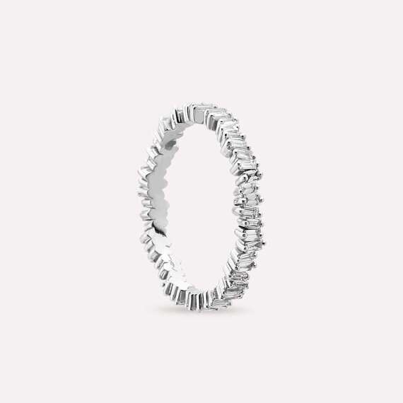 0.69 CT Baguette Cut Diamond White Gold Eternity Ring - 5