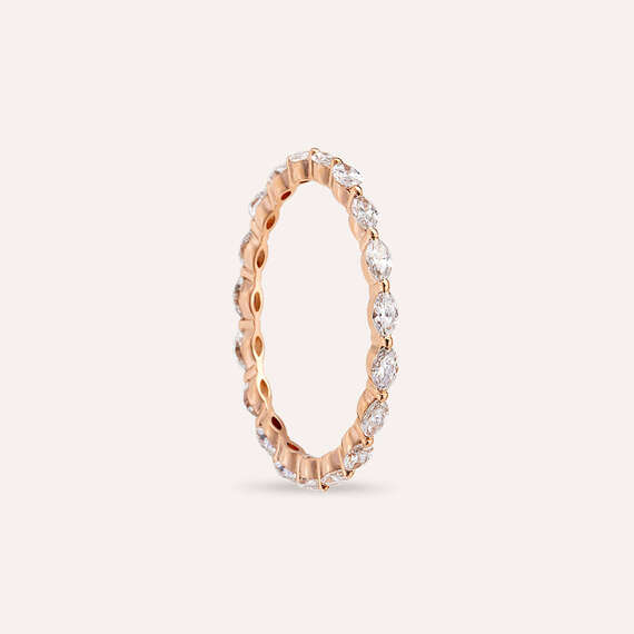 0.70 CT Marquise Cut Diamond Rose Gold Eternity Ring - 7