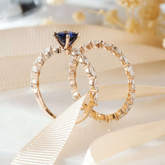 0.70 CT Marquise Cut Diamond Rose Gold Eternity Ring - 8