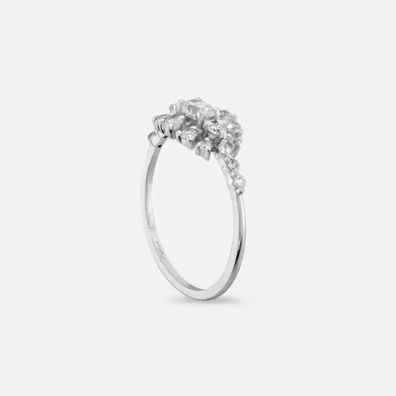 0.70 CT Oval Cut Diamond White Gold Ring - 5