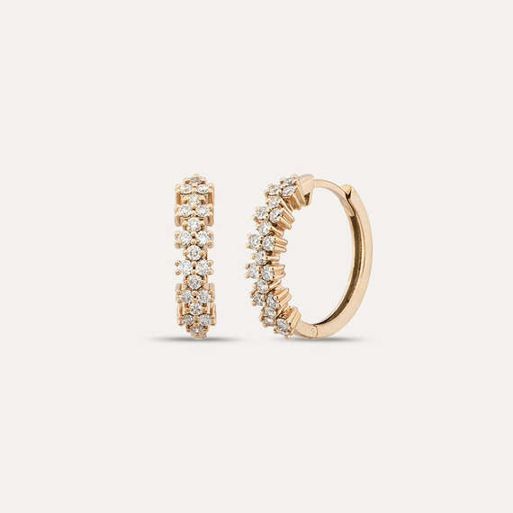 0.71 CT Diamond Rose Gold Earring - 3