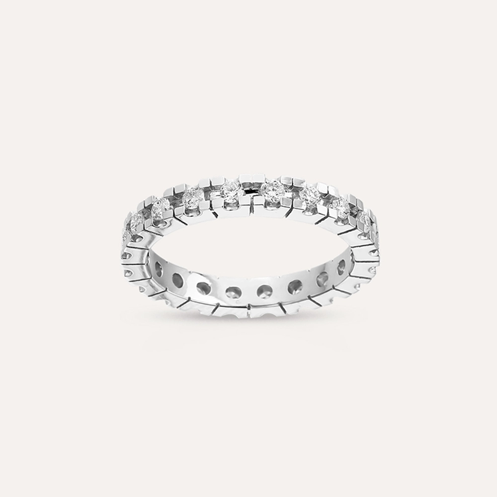 0.71 CT Diamond White Gold Eternity Ring - 1