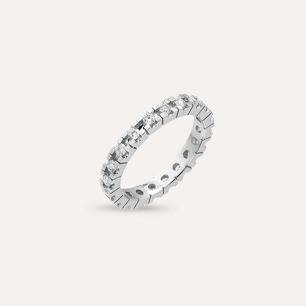 0.71 CT Diamond White Gold Eternity Ring - 3