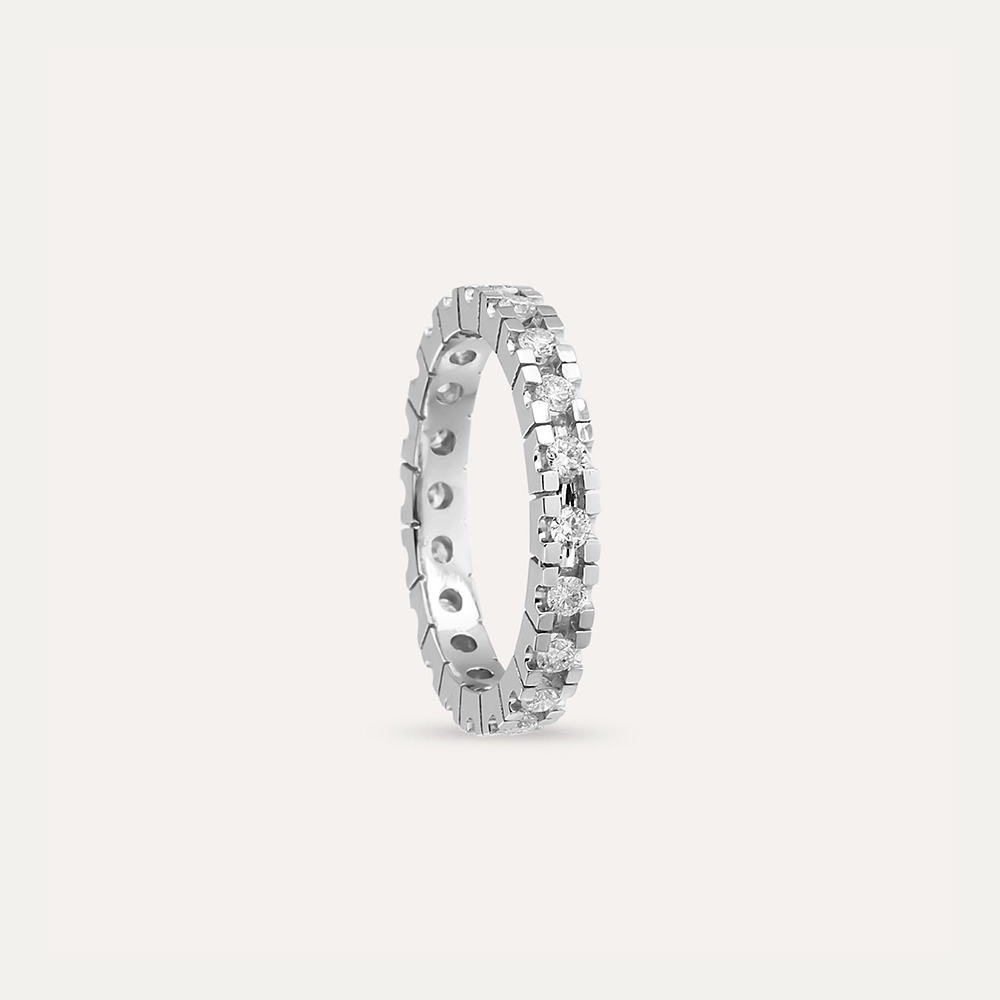 0.71 CT Diamond White Gold Eternity Ring - 5