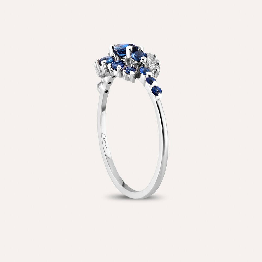 0.74 CT Sapphire and Diamond Ring