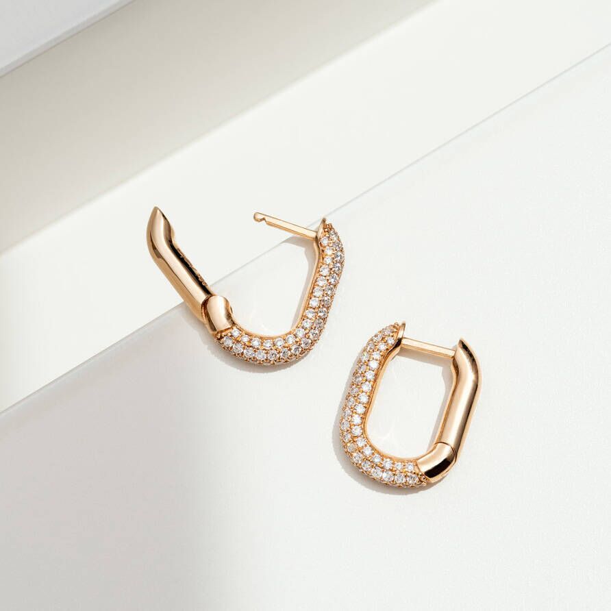 C shaped diamond earrings discount
