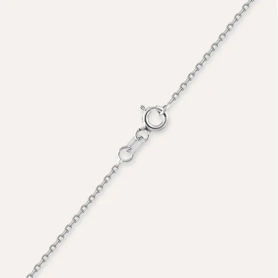 0.78 CT Baguette Cut Diamond White Gold Necklace - 2