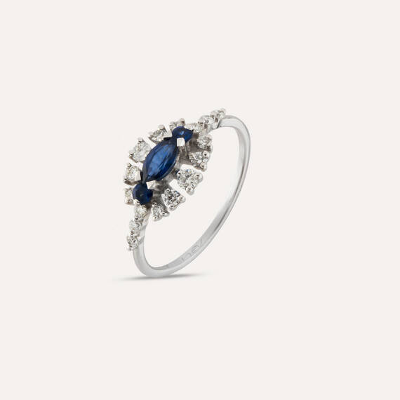 0.87 CT Diamond and Sapphire Ring - 4