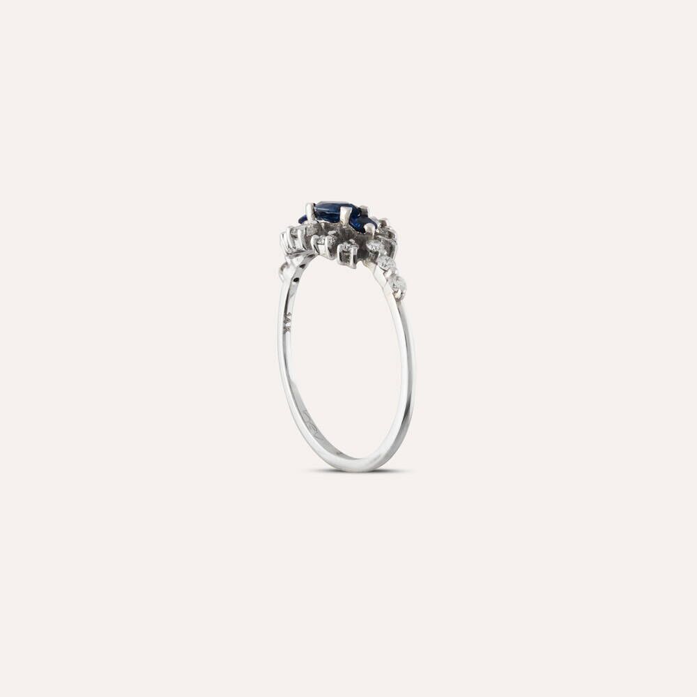 0.86 CT Diamond and Sapphire Ring