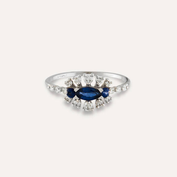 0.87 CT Diamond and Sapphire Ring - 6