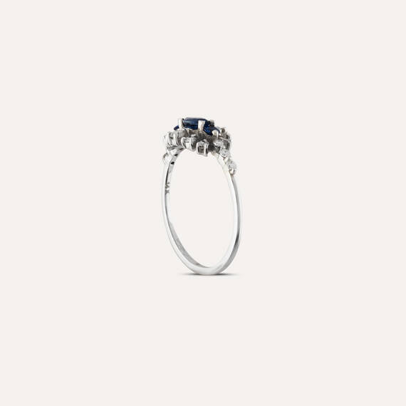 0.87 CT Pırlanta ve Safir Taşlı Yüzük - 5