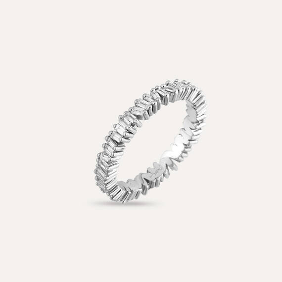 0.81 CT Baguette Cut Diamond White Gold Eternity Ring - 2