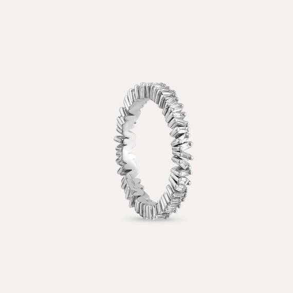 0.81 CT Baguette Cut Diamond White Gold Eternity Ring - 4