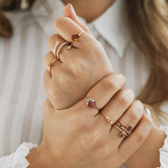 0.95 CT Diamond and Ruby Ring - 3