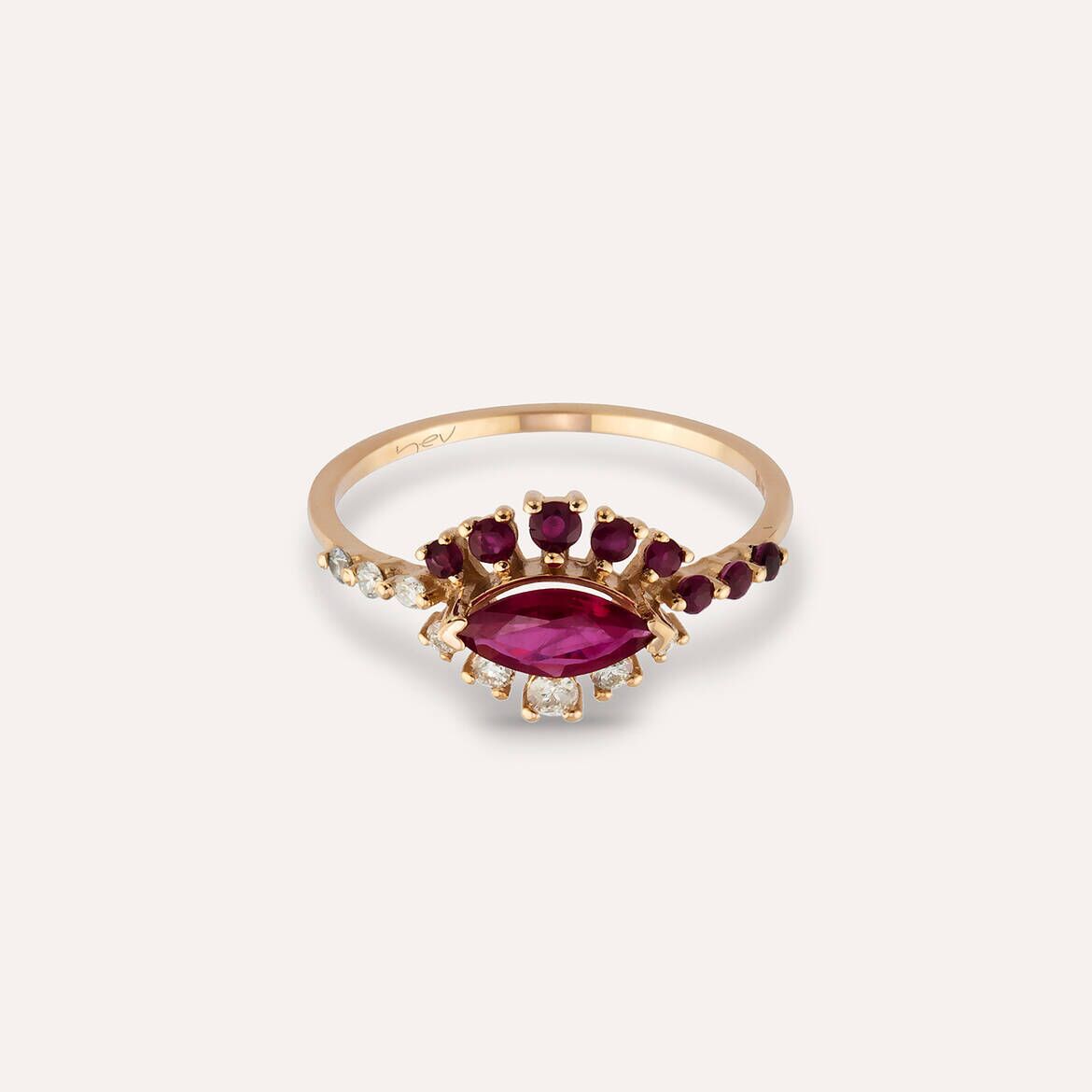 0.84 CT Ruby and Diamond Ring